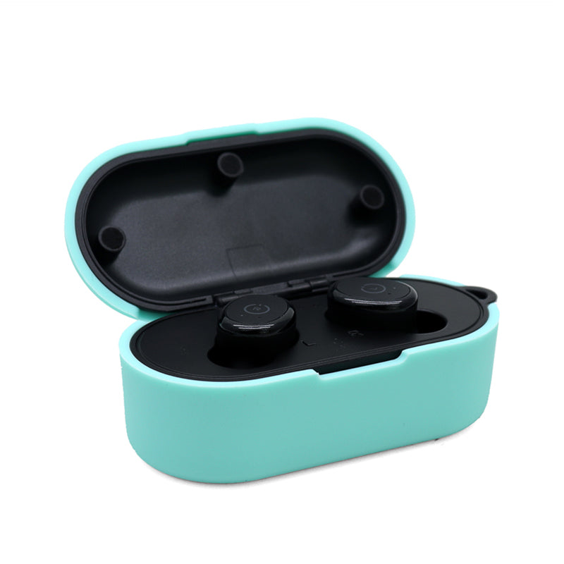 Earphone Case for TOZO T10, Bluetooth Earbuds Silicone Cover Charging Box Shell Protector with Anti-loss Buckle