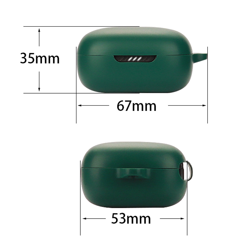 For JBL Live Free 2 TWS Earphone Soft Silicone Drop-proof Anti-scratch Earbuds Case Protective Cover with Buckle