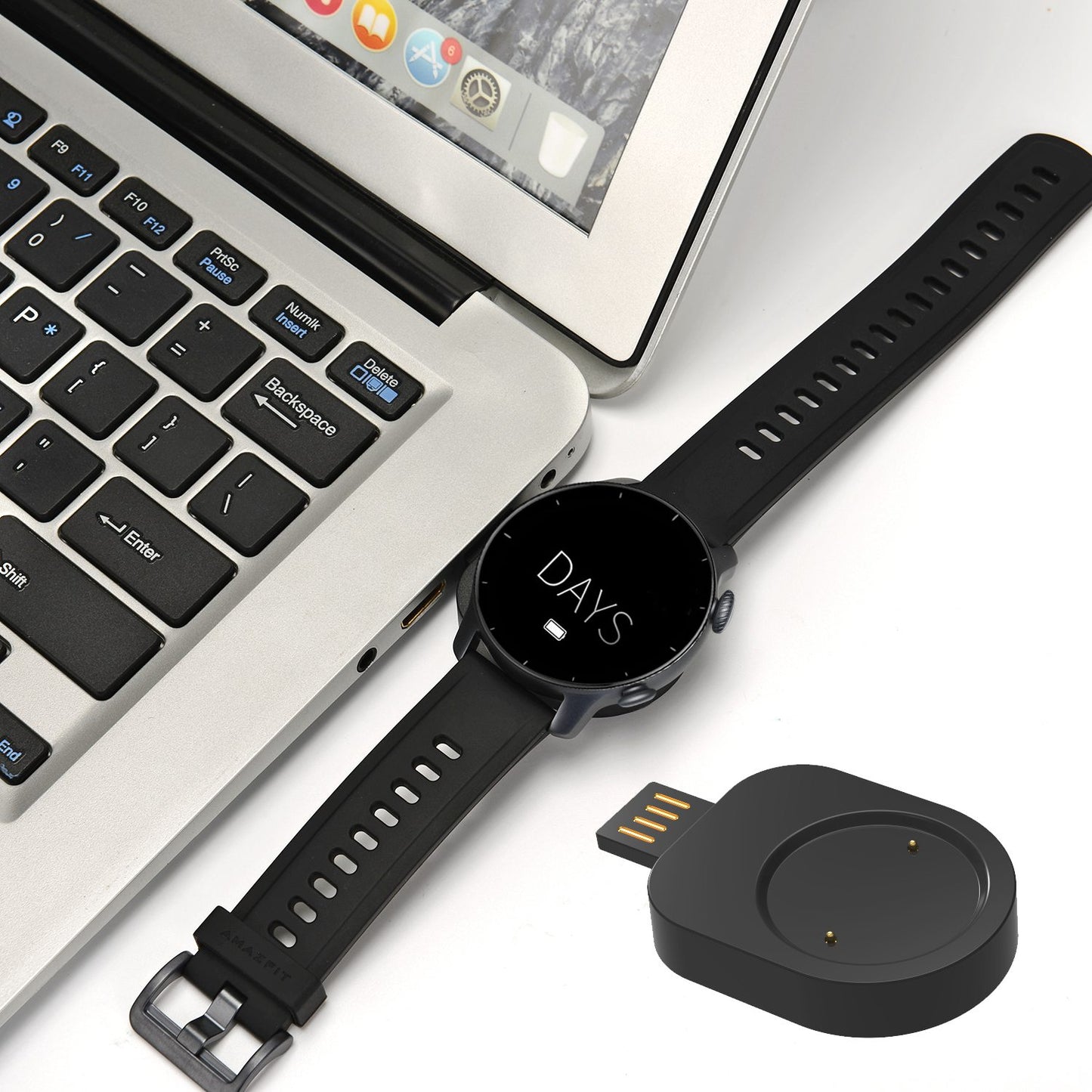 For Huami Amazfit T-Rex 2 A2169 Portable Dual-sided Usable USB Charger Smart Watch Charging Dock
