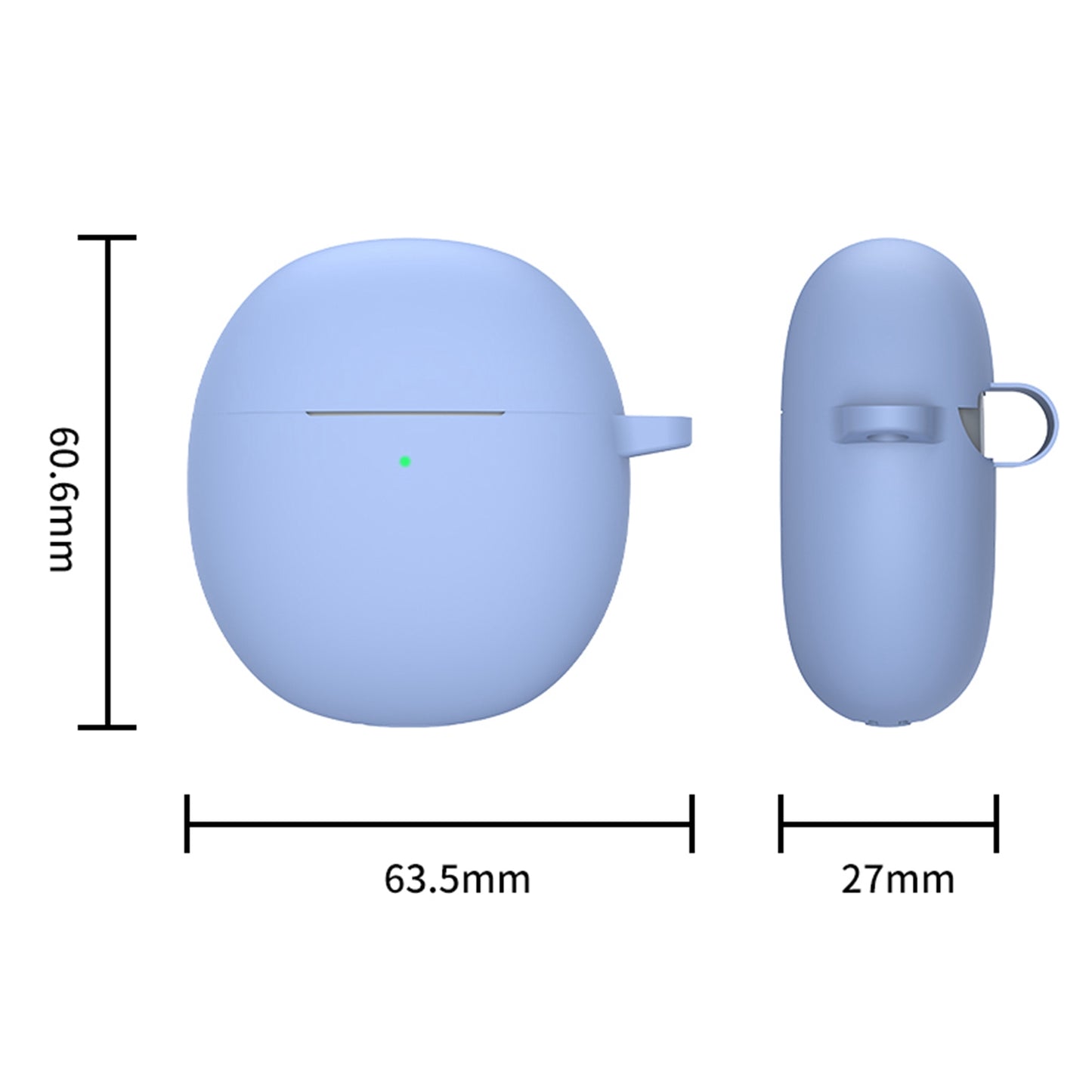 For vivo TWS Air Bluetooth Earphone Charging Case Soft Silicone Cover Drop-proof Shell with Hanging Buckle