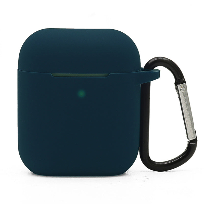 Silicone Case for Apple AirPods with Charging Case (2016) / (2019) / AirPods with Wireless Charging Case (2019), 2.5mm Thicken Protective Cover with D Ring Buckle