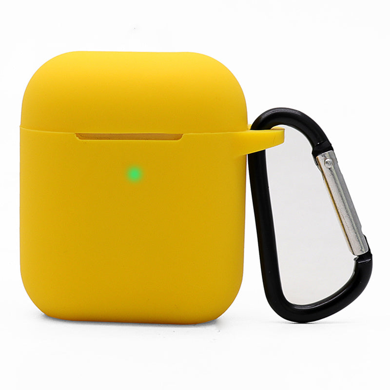 Silicone Case for Apple AirPods with Charging Case (2016) / (2019) / AirPods with Wireless Charging Case (2019), 2.5mm Thicken Protective Cover with D Ring Buckle