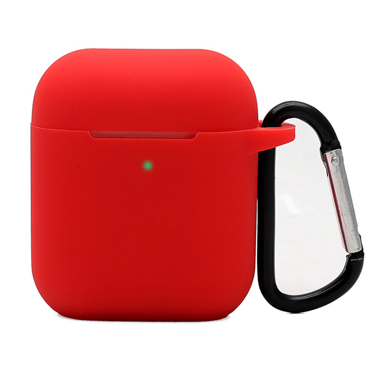 Silicone Case for Apple AirPods with Charging Case (2016) / (2019) / AirPods with Wireless Charging Case (2019), 2.5mm Thicken Protective Cover with D Ring Buckle