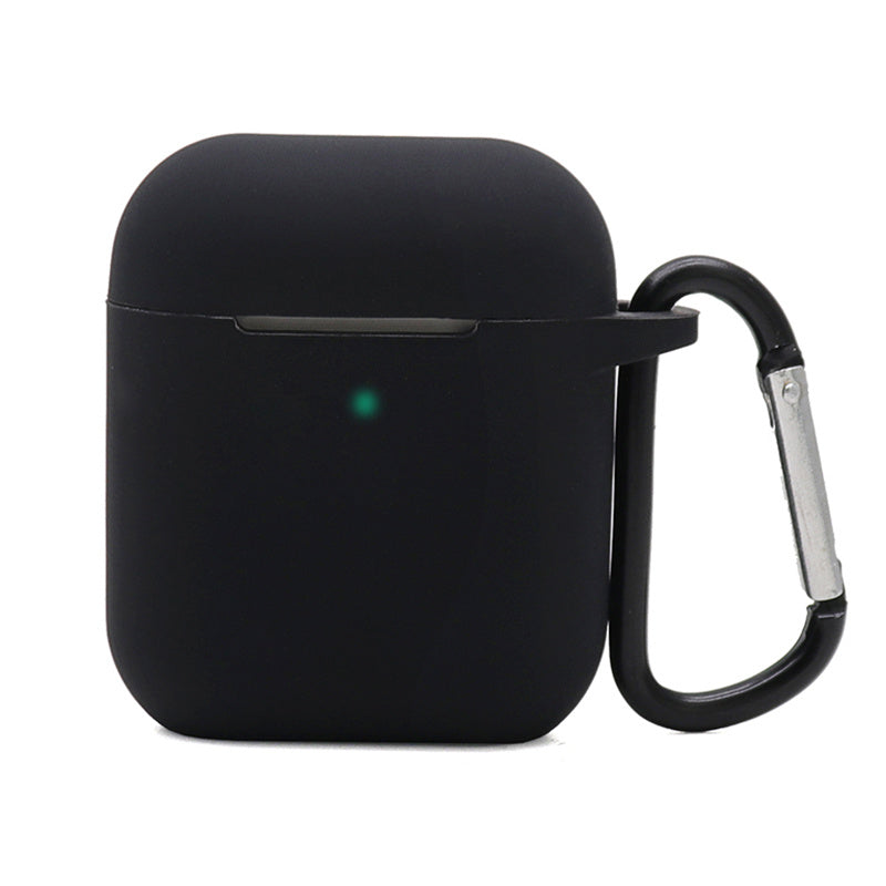 Silicone Case for Apple AirPods with Charging Case (2016) / (2019) / AirPods with Wireless Charging Case (2019), 2.5mm Thicken Protective Cover with D Ring Buckle