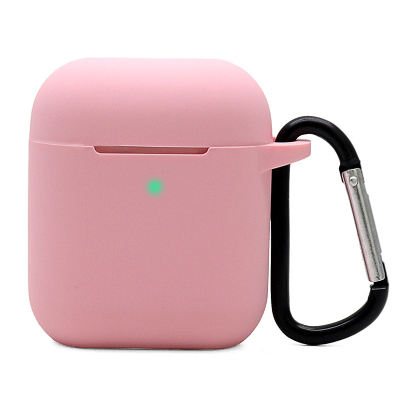 Silicone Case for Apple AirPods with Charging Case (2016) / (2019) / AirPods with Wireless Charging Case (2019), 2.5mm Thicken Protective Cover with D Ring Buckle