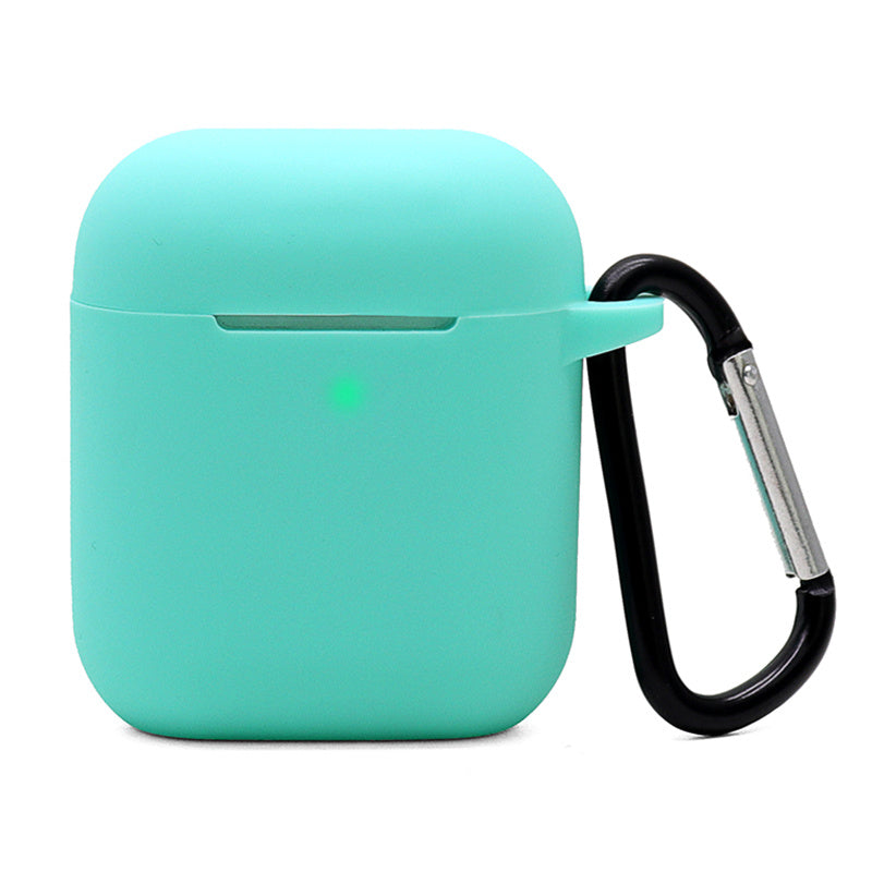 Silicone Case for Apple AirPods with Charging Case (2016) / (2019) / AirPods with Wireless Charging Case (2019), 2.5mm Thicken Protective Cover with D Ring Buckle
