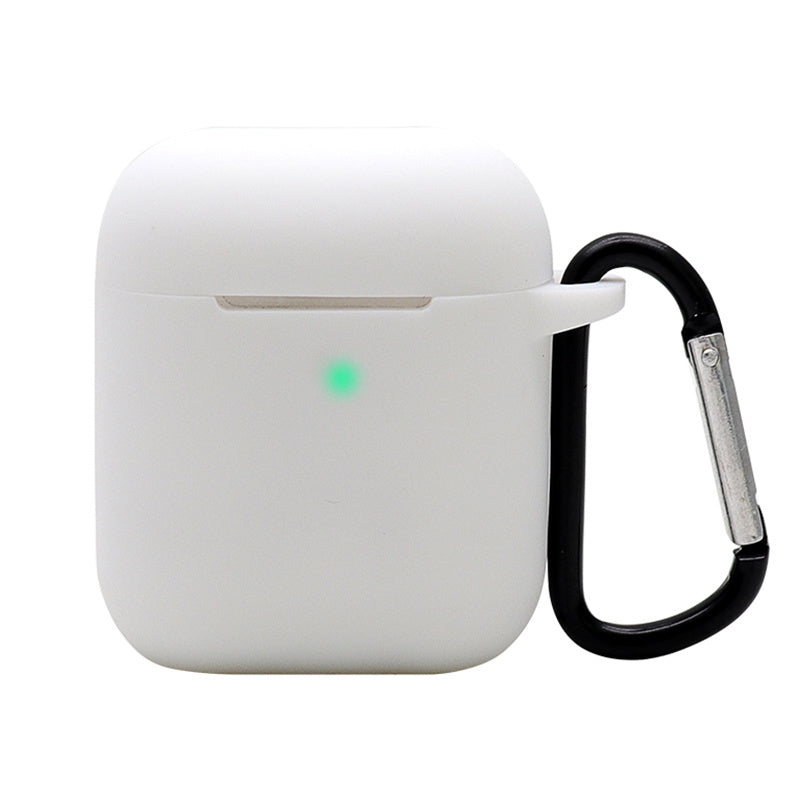 Silicone Case for Apple AirPods with Charging Case (2016) / (2019) / AirPods with Wireless Charging Case (2019), 2.5mm Thicken Protective Cover with D Ring Buckle