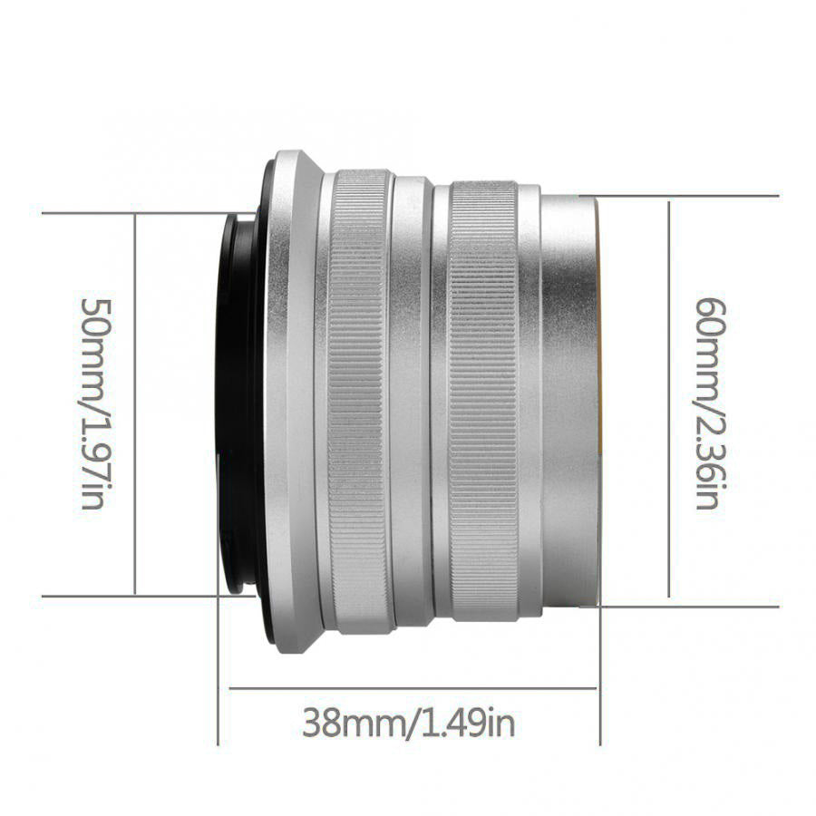 7ARTISANS 25mm F1.8 Prime Camera Lens Large Aperture Lens for Sony E Mount/Fujifilm/Canon EOS-M Mount Micro 4/3 Cameras A7 A7II A7R