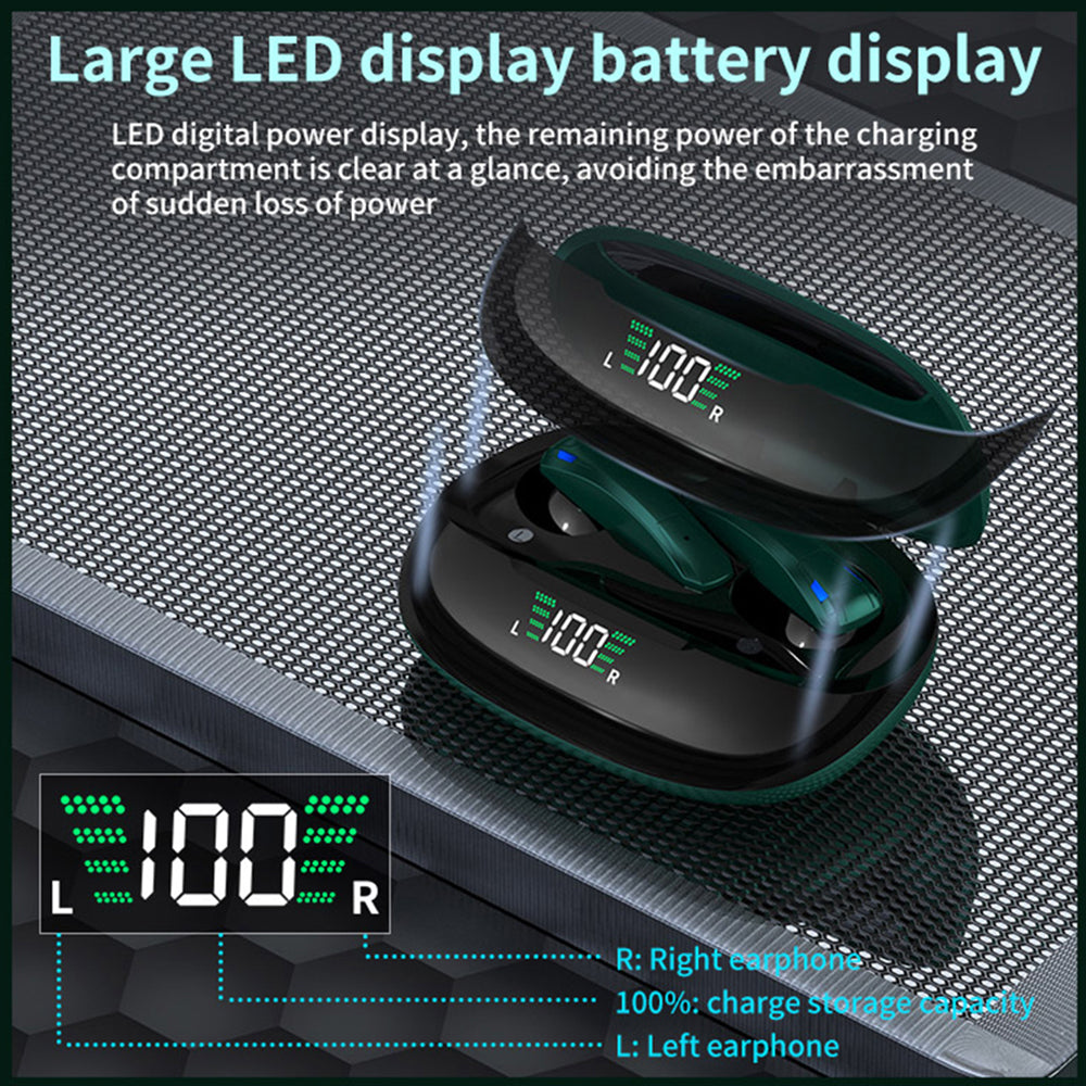 Y2 TWS Wireless Bluetooth 5.1 Low Latency E-sports Earphone Digital Display Music Game Headset