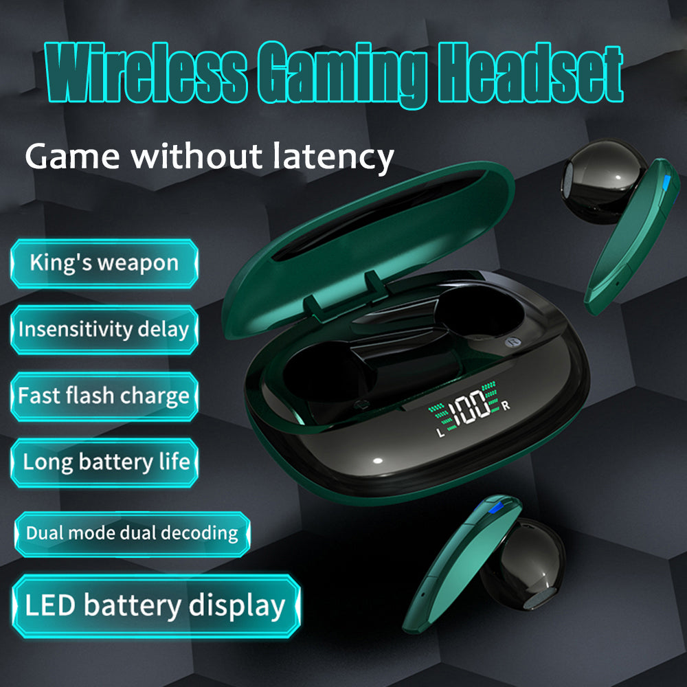 Y2 TWS Wireless Bluetooth 5.1 Low Latency E-sports Earphone Digital Display Music Game Headset