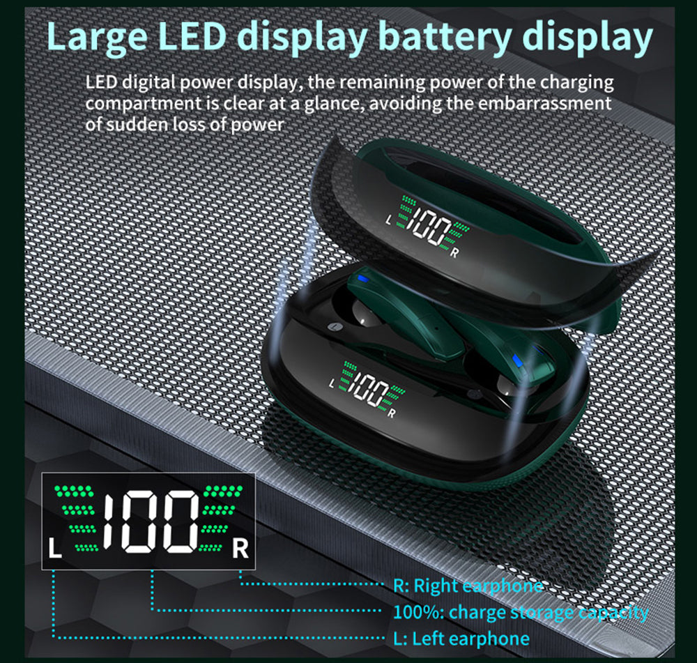 Y2 TWS Wireless Bluetooth 5.1 Low Latency E-sports Earphone Digital Display Music Game Headset