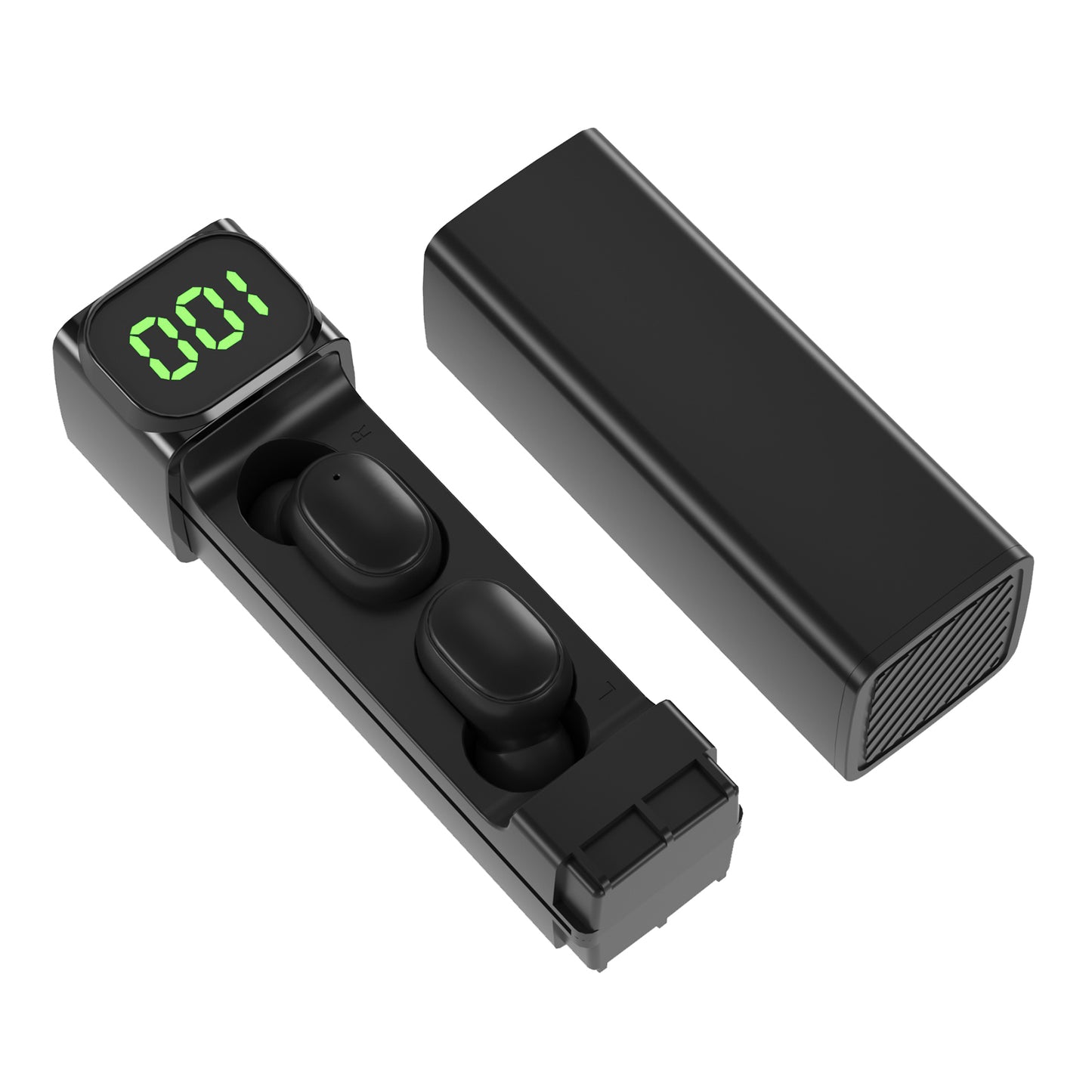 BQC-01 TWS Bluetooth 5.1 Earphones LED Digital Display Mini In-ear Sweatproof Touch Sports Headsets