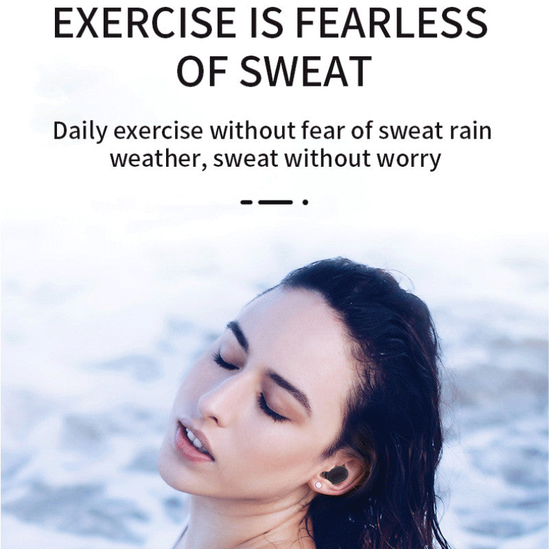 BQC-01 TWS Bluetooth 5.1 Earphones LED Digital Display Mini In-ear Sweatproof Touch Sports Headsets