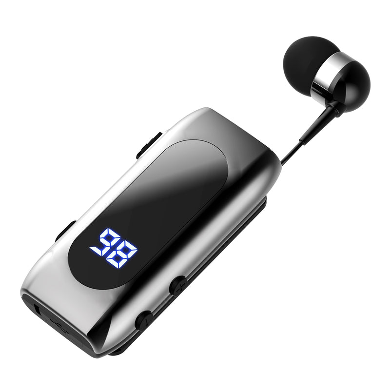 K55 Business Bluetooth Single-Ear Earphone Battery Display Clip-On Intelligent Noise Reduction Telescopic Headset Clipper
