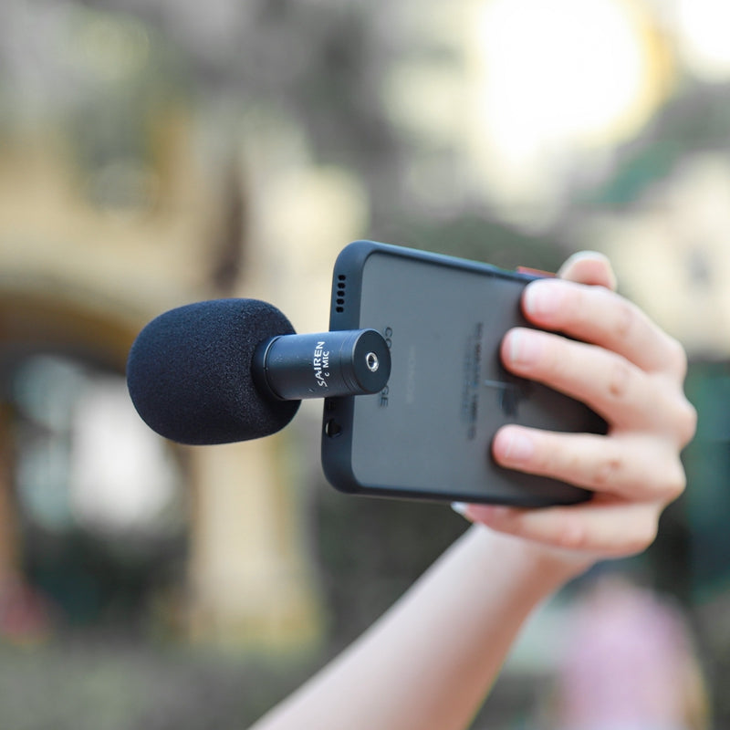 SAIREN Professional Plug Play Cell Phone Microphone Portable Mini Mic for Type-C Devices