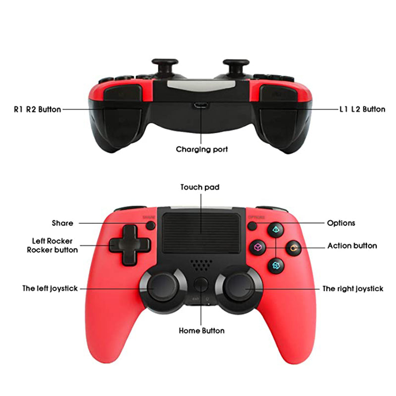 RYX-298 PS4 Bluetooth Gamepad Wireless Controller with Dual Vibration and TouchPad/Audio Function for Playstation 4/PS4 Pro/PC/Laptop