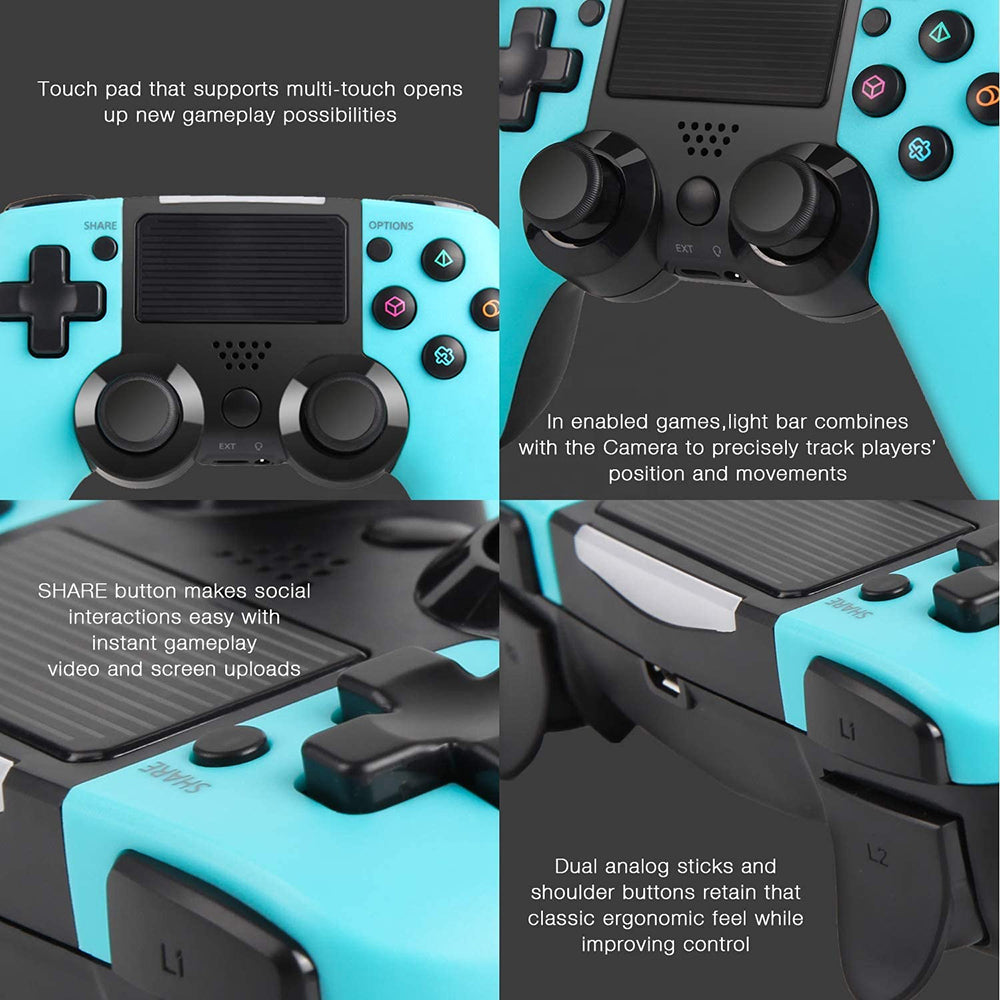 RYX-298 PS4 Bluetooth Gamepad Wireless Controller with Dual Vibration and TouchPad/Audio Function for Playstation 4/PS4 Pro/PC/Laptop