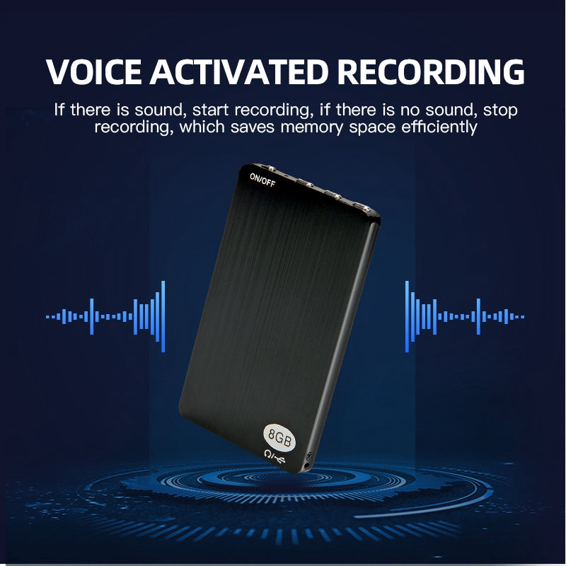 M2 8GB Intelligent Noise Cancelling HD Voice Activated Recorder Mini Audio Recording Storage Tool