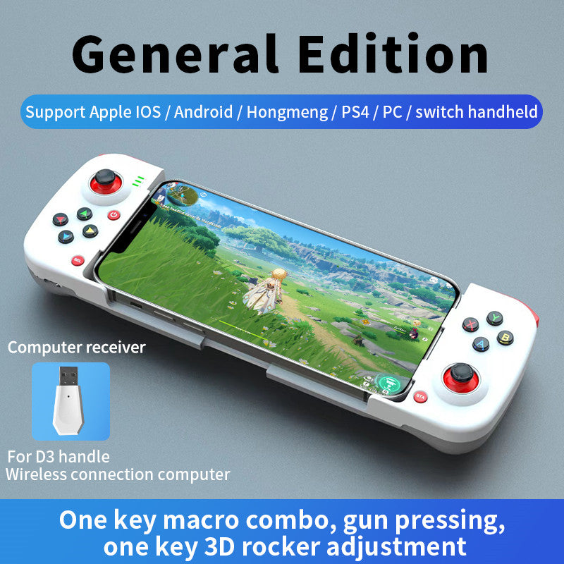 D3 Stretchable Wireless Controller for Nintendo Switch, PS4 Left / Right Joystick Bluetooth Gamepad with Receiver Portable Game Handle (Universal Version)