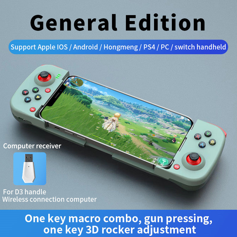 D3 Stretchable Wireless Controller for Nintendo Switch, PS4 Left / Right Joystick Bluetooth Gamepad with Receiver Portable Game Handle (Universal Version)