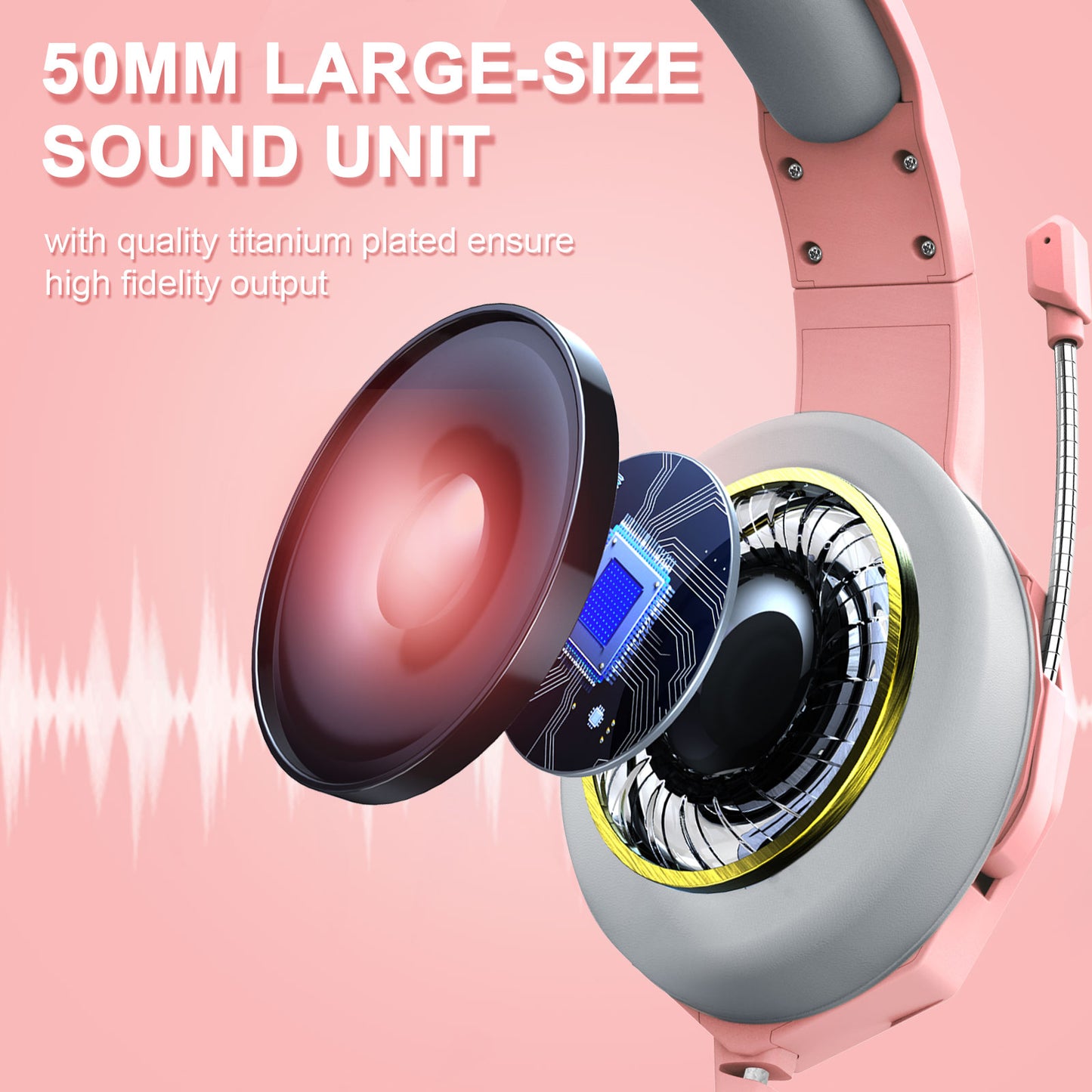 ERXUAN J5 Wired Over-Ear Headphone Gaming Headset with Noise Isolation Mic LED RGB Light Surround Sound