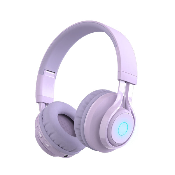 BT06C Folding Wireless Headset Bluetooth Headphone with LED Light Hi-Fi Stereo Sound Earphone for Listing Music/Watching Movies