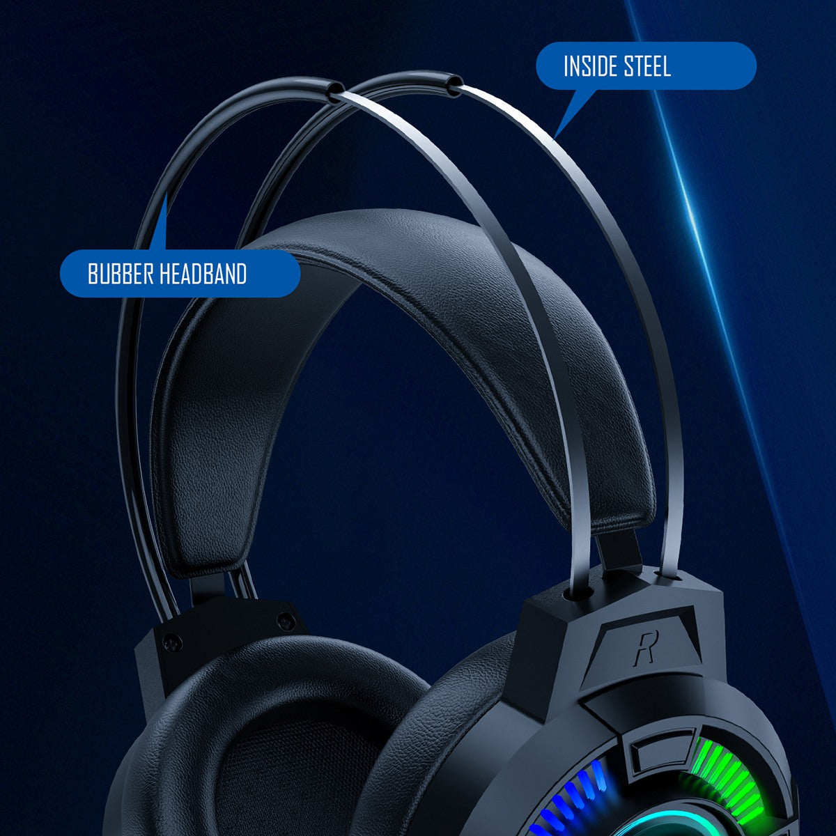 BATXELLENT H81 RGB Wired Headset Adjustable Gaming Headphone Noise Canceling Earphone with Mic for PC, Laptops, Mobile Phones