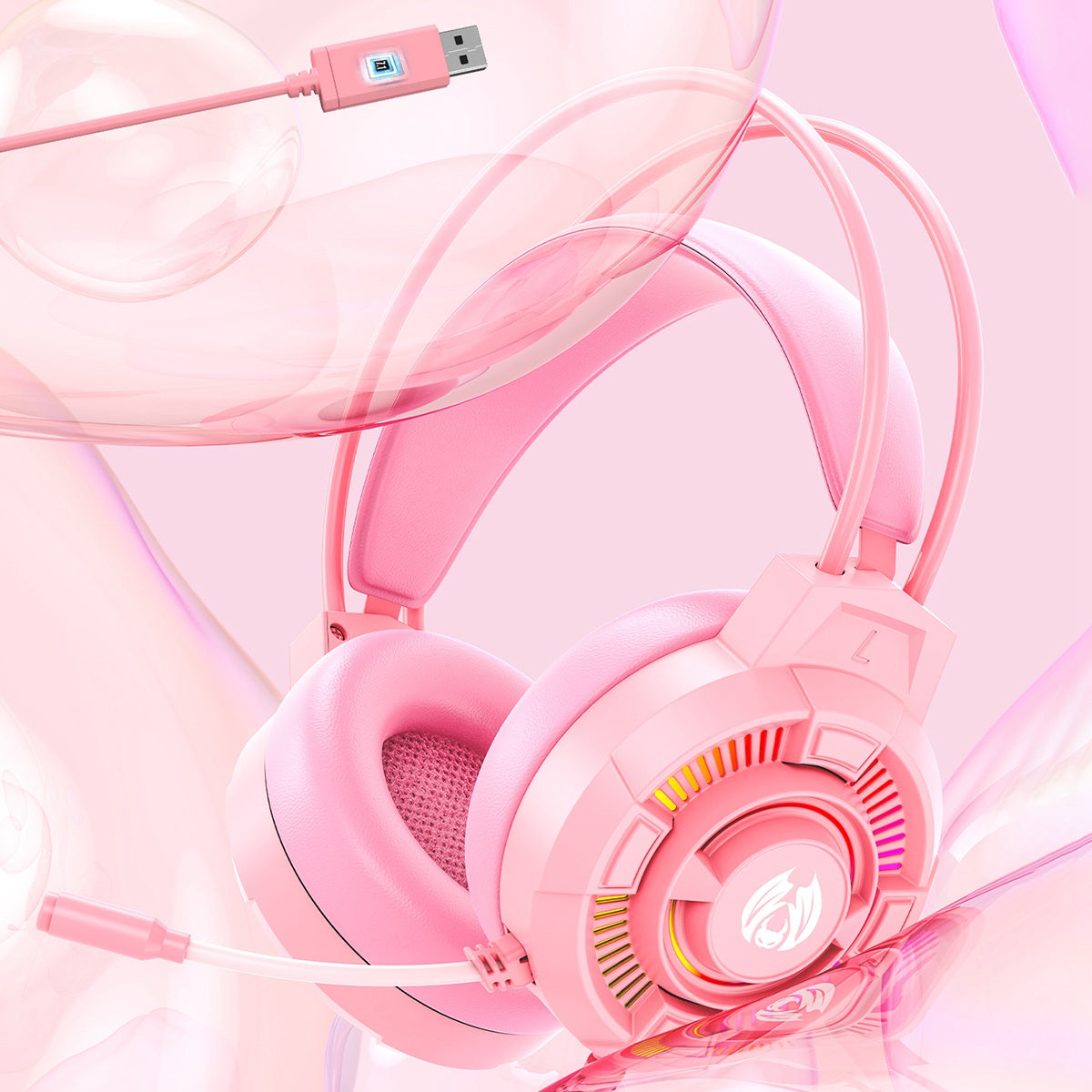 BATXELLENT H81 RGB Wired Headset Adjustable Gaming Headphone Noise Canceling Earphone with Mic for PC, Laptops, Mobile Phones