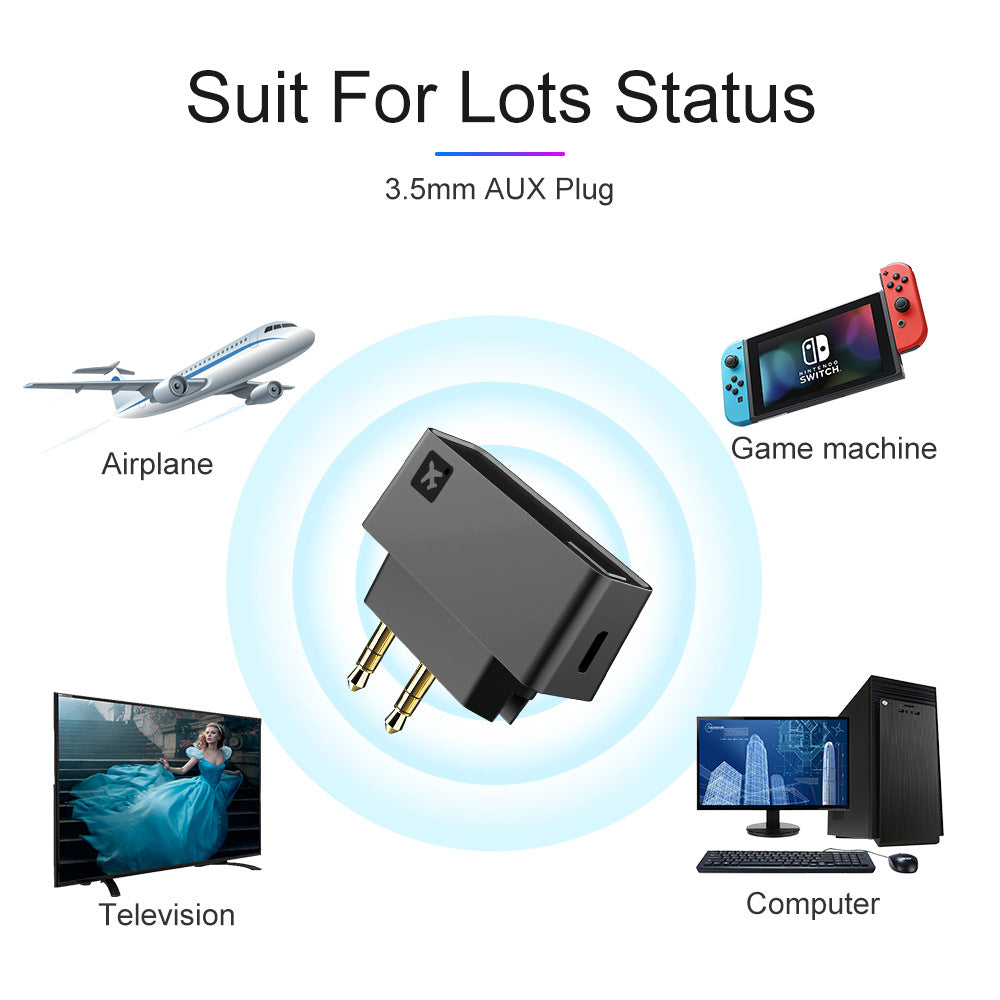 BT5814 Bluetooth 5.0 Wireless Aircraft Transmitter Audio Adapter for Airline Entertainment System