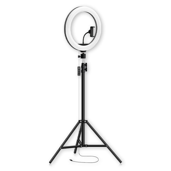 10inch Ring Light with 1.6m Telescopic Tripod Stand Bluetooth Remote for Live Broadcast Video Shooting