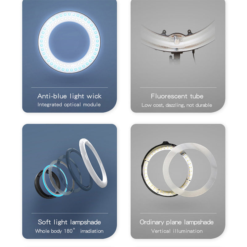 10inch Ring Light with 1.6m Telescopic Tripod Stand Bluetooth Remote for Live Broadcast Video Shooting
