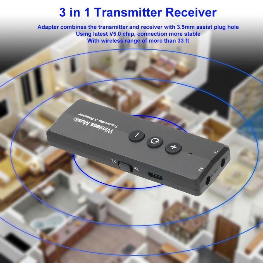 ZF-360A 3 in 1 Bluetooth 5.0 Receiver Transmitter Rechargeable Wireless AUX Audio Adapter