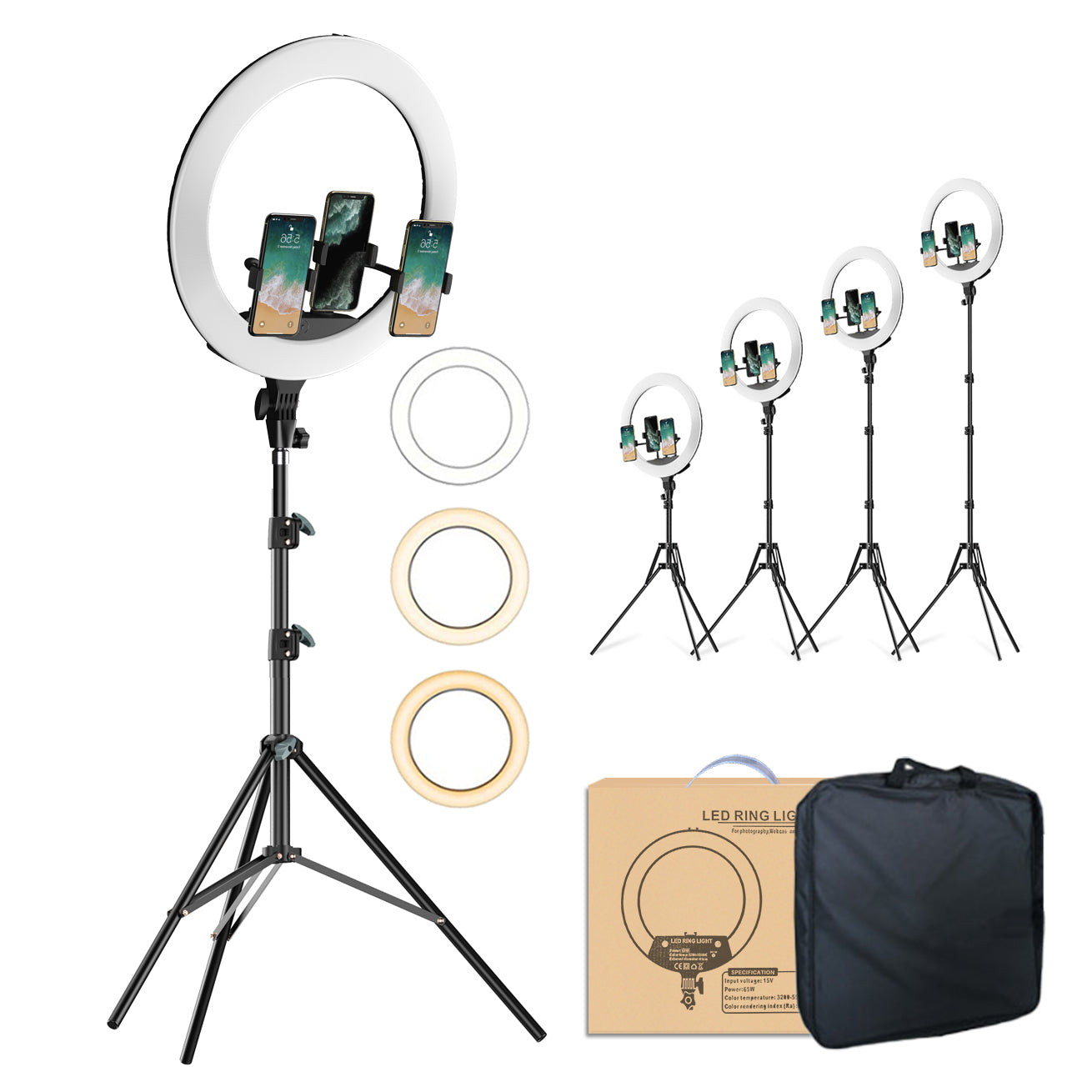 APEXEL APL-FL18JJ12 45cm LED Ring Light Photography Dimmable Lamp for Makeup Live Broadcasting
