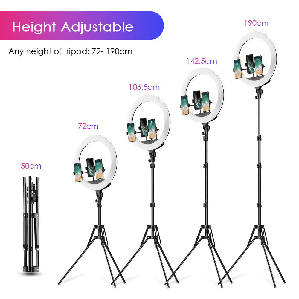 APEXEL APL-FL18JJ12 45cm LED Ring Light Photography Dimmable Lamp for Makeup Live Broadcasting