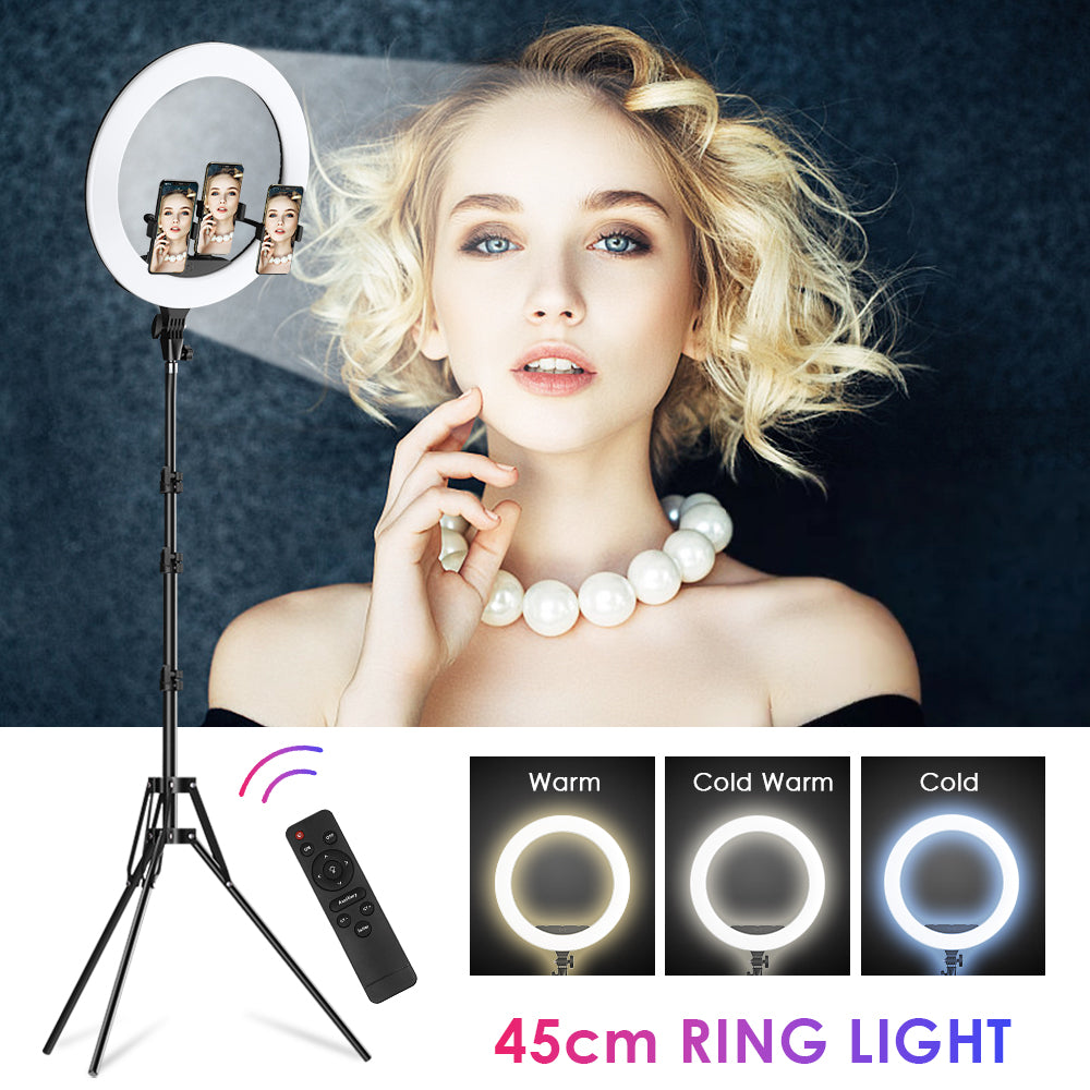 APEXEL APL-FL18JJ12 45cm LED Ring Light Photography Dimmable Lamp for Makeup Live Broadcasting