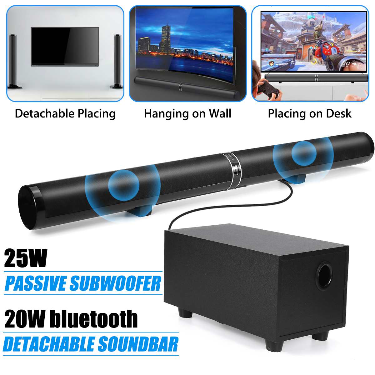 LP-09 Bluetooth Speaker Home Theater Surround Audio Soundbar Subwoofer System Set