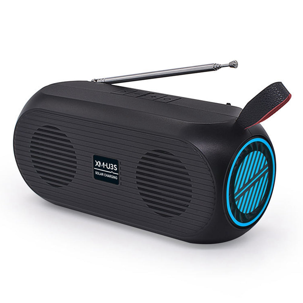 XM-U3S Wireless Bluetooth Speaker Household Outdoor U disk/TF Card Car Subwoofer Solar Power Speaker with FM Radio Function