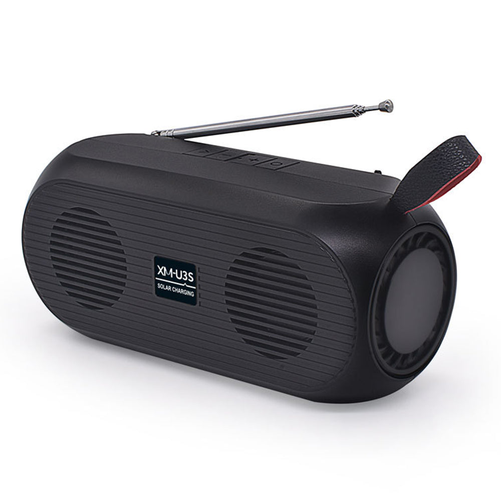 XM-U3S Wireless Bluetooth Speaker Household Outdoor U disk/TF Card Car Subwoofer Solar Power Speaker with FM Radio Function