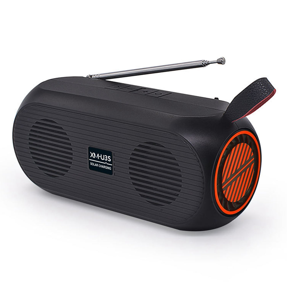 XM-U3S Wireless Bluetooth Speaker Household Outdoor U disk/TF Card Car Subwoofer Solar Power Speaker with FM Radio Function