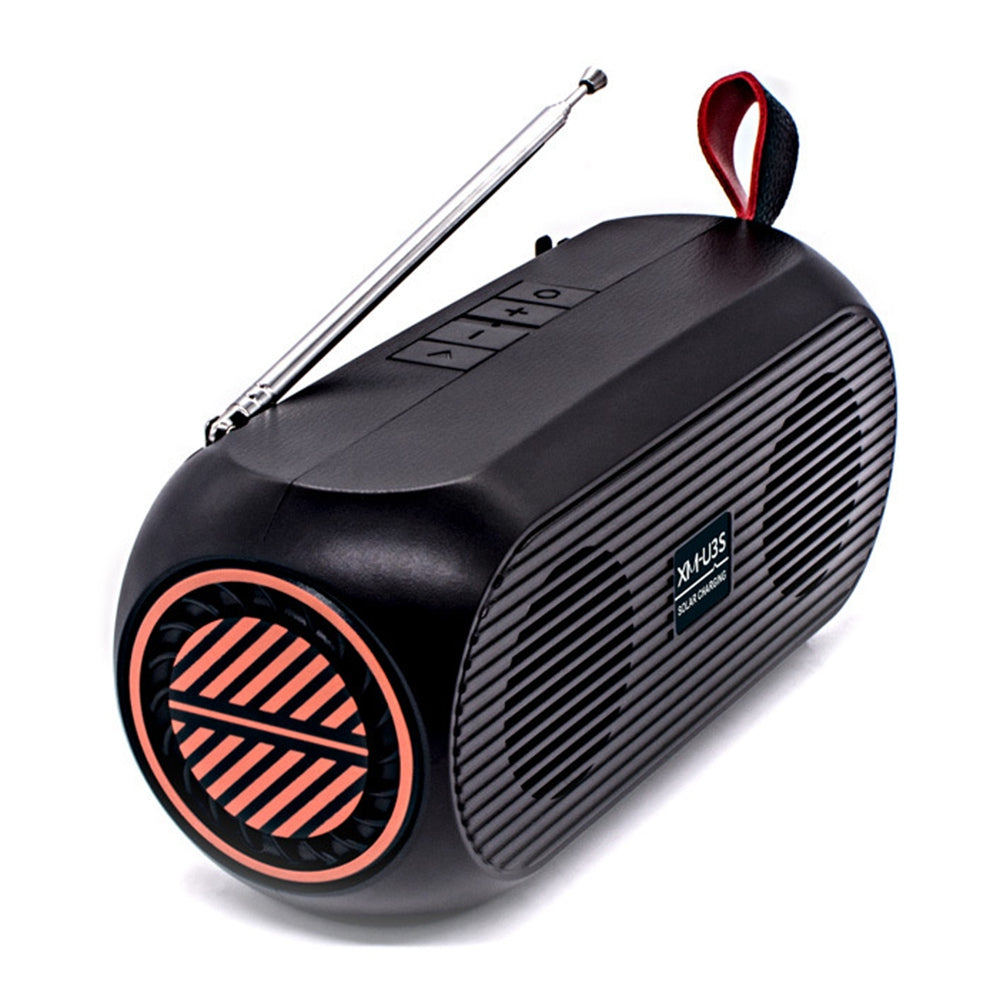 XM-U3S Wireless Bluetooth Speaker Household Outdoor U disk/TF Card Car Subwoofer Solar Power Speaker with FM Radio Function