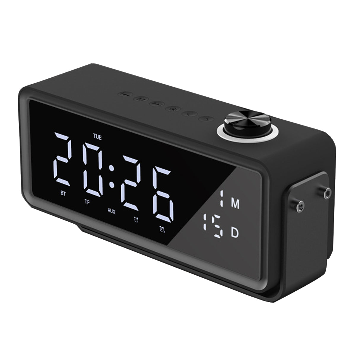 K5 Rechargeable Bluetooth Speaker Music Loudspeaker with LED Digital Alarm Clock Support TF Card / FM Radio (CE Certificated)