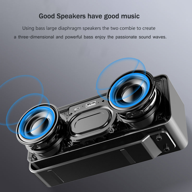 K5 Rechargeable Bluetooth Speaker Music Loudspeaker with LED Digital Alarm Clock Support TF Card / FM Radio (CE Certificated)