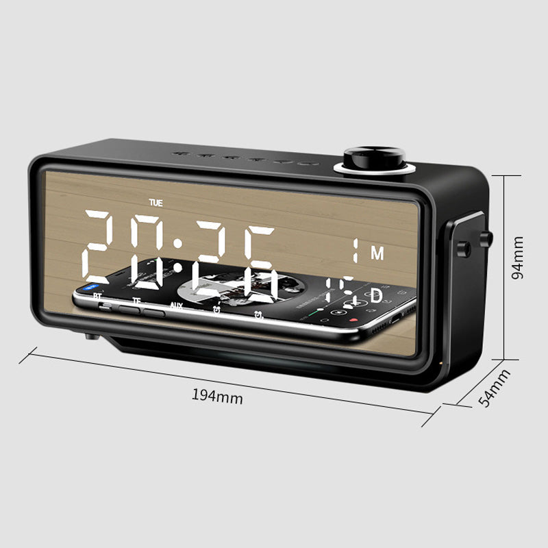 K5 Rechargeable Bluetooth Speaker Music Loudspeaker with LED Digital Alarm Clock Support TF Card / FM Radio (CE Certificated)