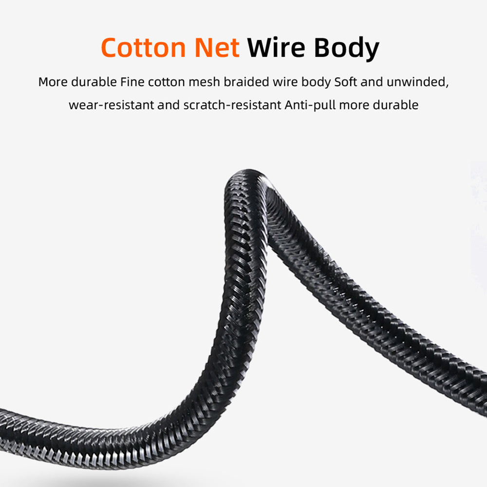 1.8m 6.5mm Audio Cable Nylon Braided Cord Guitar Mixing Amplifier Male to Male AUX Cable