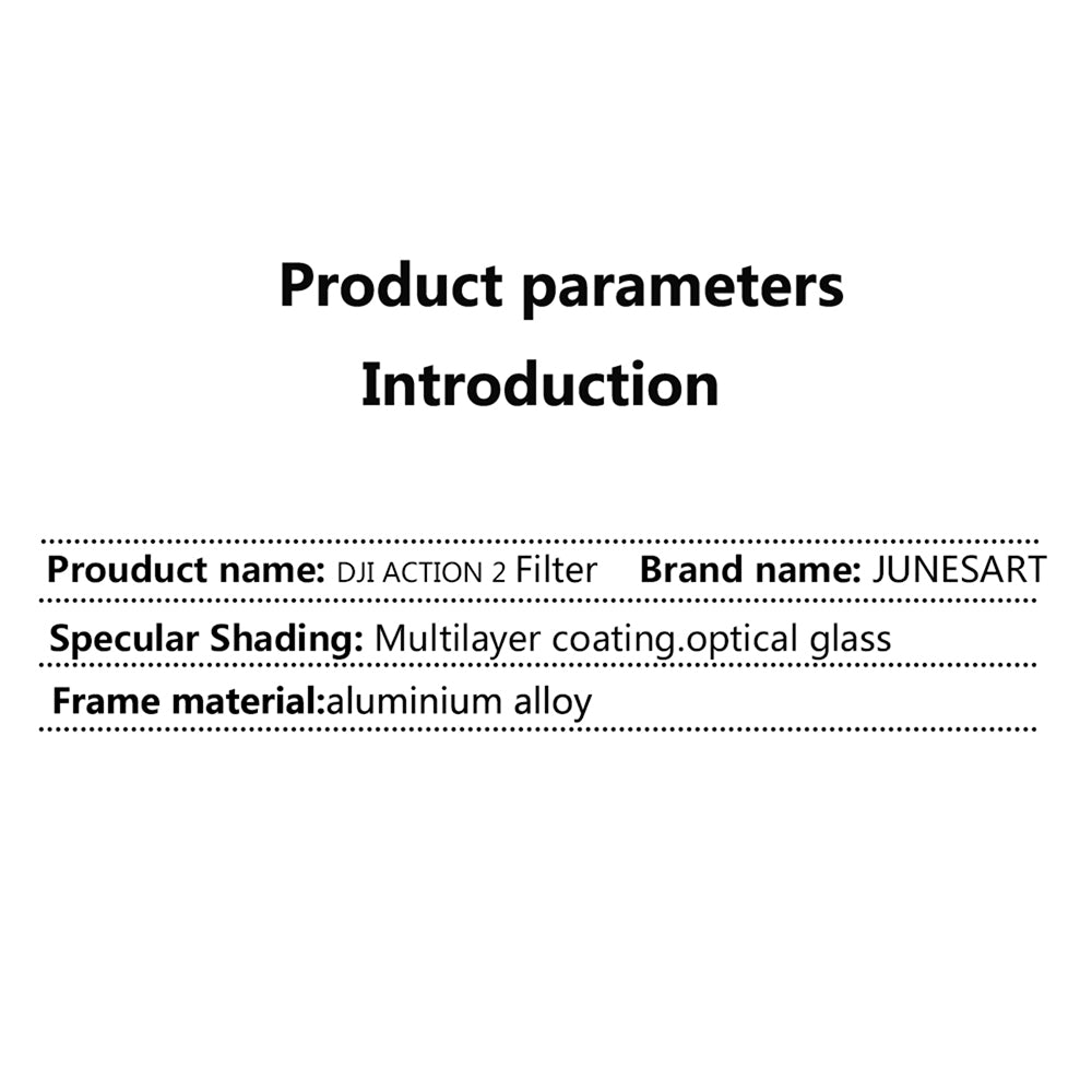 JUNESTAR JSR-1339-14 For DJI Action 2 NIGHT Filter Optical Glass Anti Light Pollution Camera Lens Filter