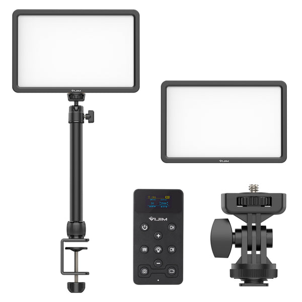 ULANZI VIJIM K12 for Live Stream Photo Studio LED Video Light Panel with C-clamp Table Mount Stand and Remote Control Photography Lighting