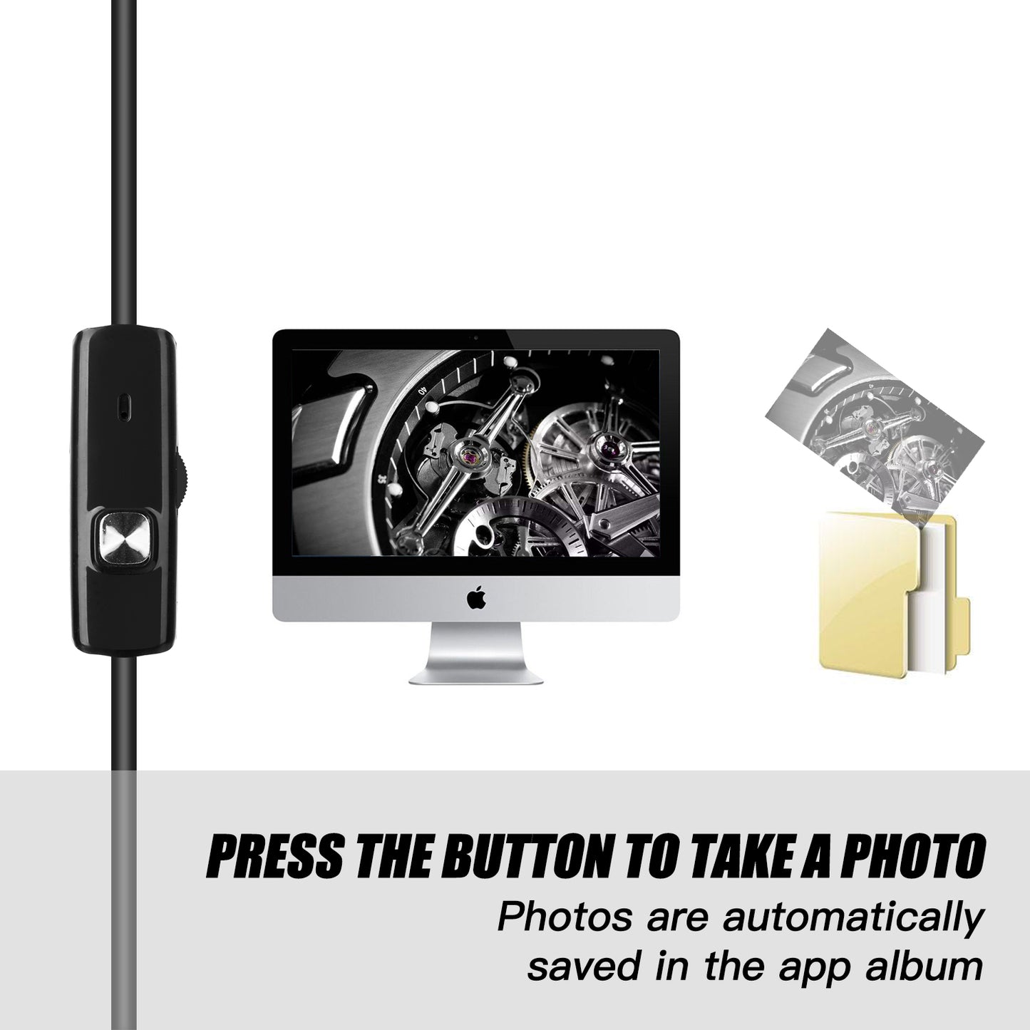 AN100 3-in-1 Endoscope Inspection Camera 3.9mm Snake Camera with 1M Semi-Rigid Cable