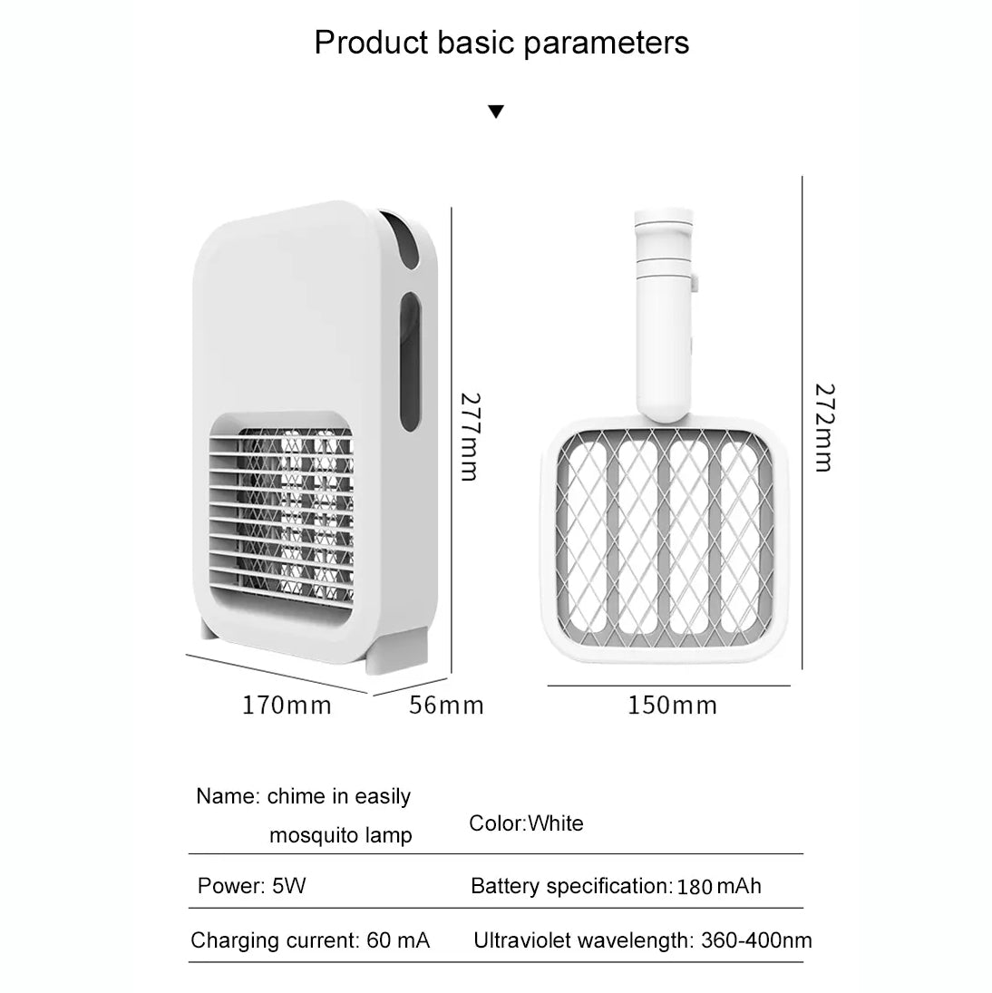 2-in-1 Multifunctional USB Charging Mosquito Swatter Electric Bug Lamp