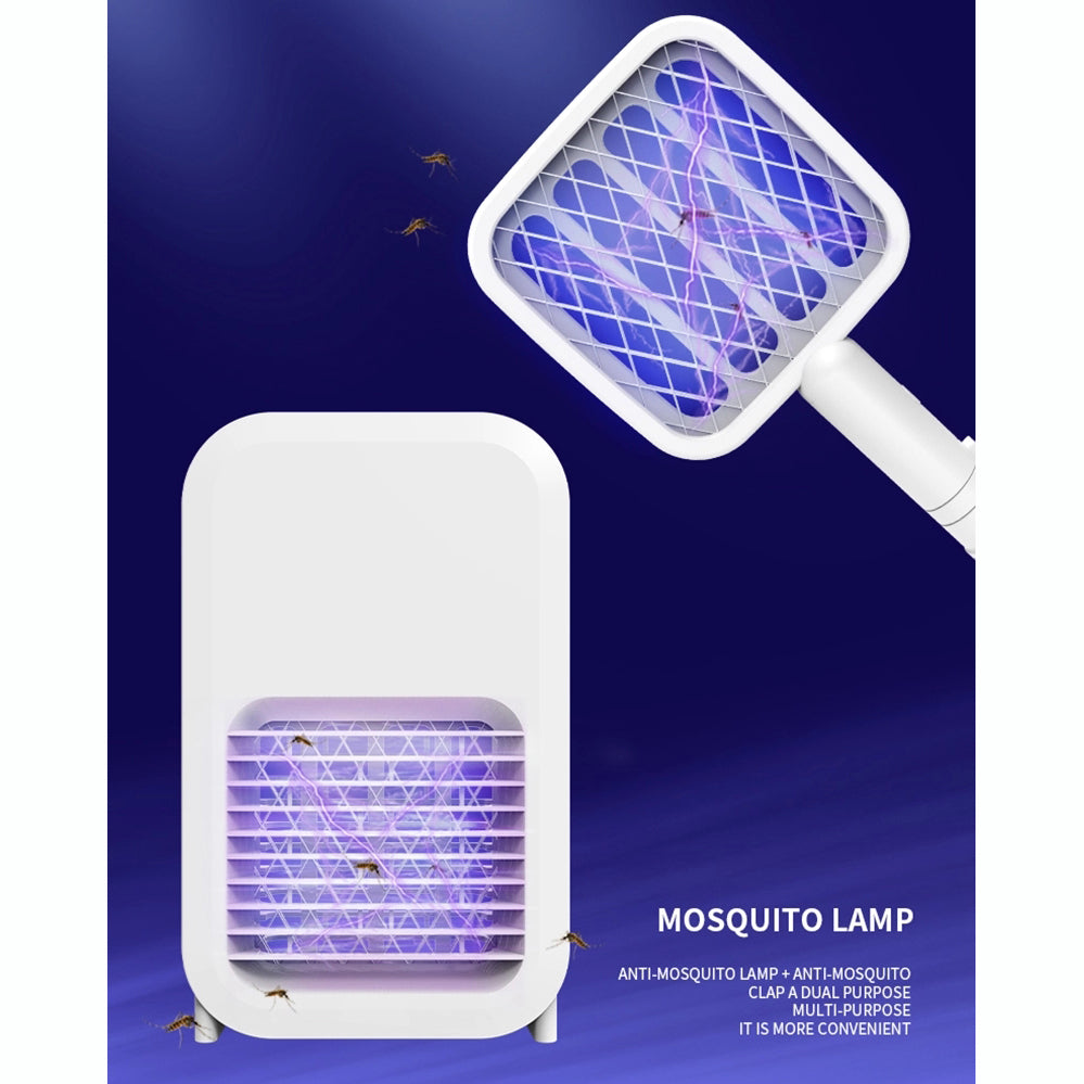 2-in-1 Multifunctional USB Charging Mosquito Swatter Electric Bug Lamp