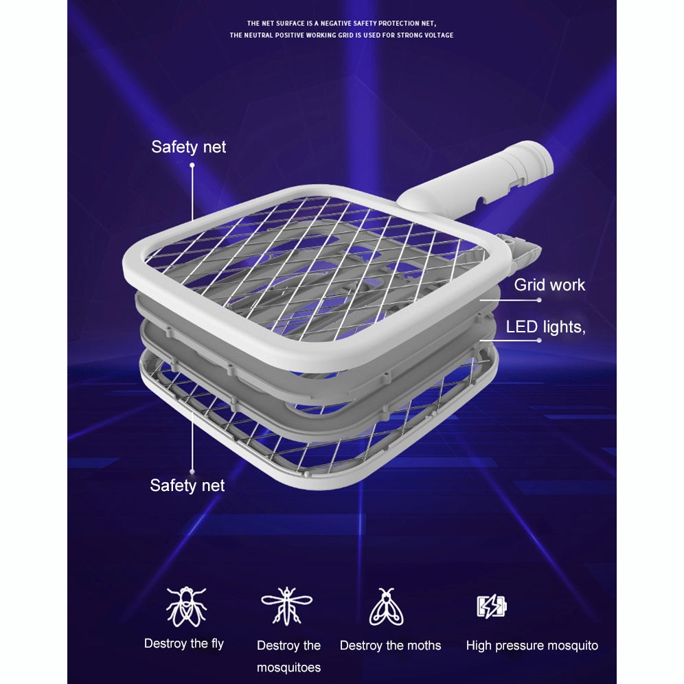 2-in-1 Multifunctional USB Charging Mosquito Swatter Electric Bug Lamp